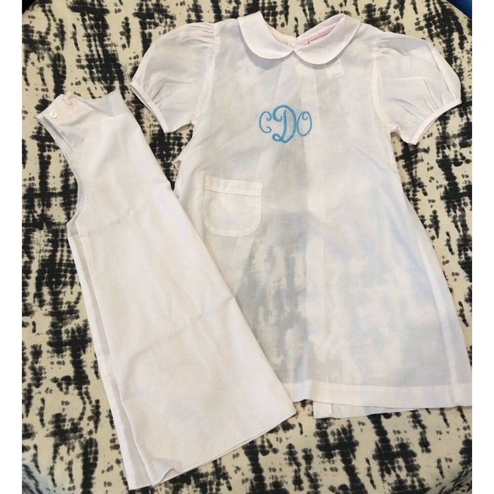 Petit Ami Size 2t Light Pink Baby Gorl Collared Button Back Dress With Slip Mono